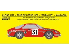 Decal – Alpine A 110  - Tour de Corse 1970 - Manzagol